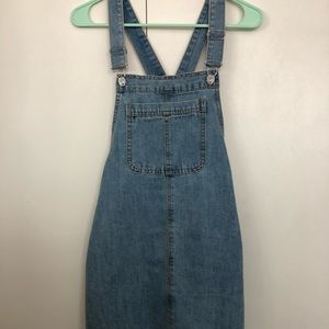 Mini Denim Overall Dress